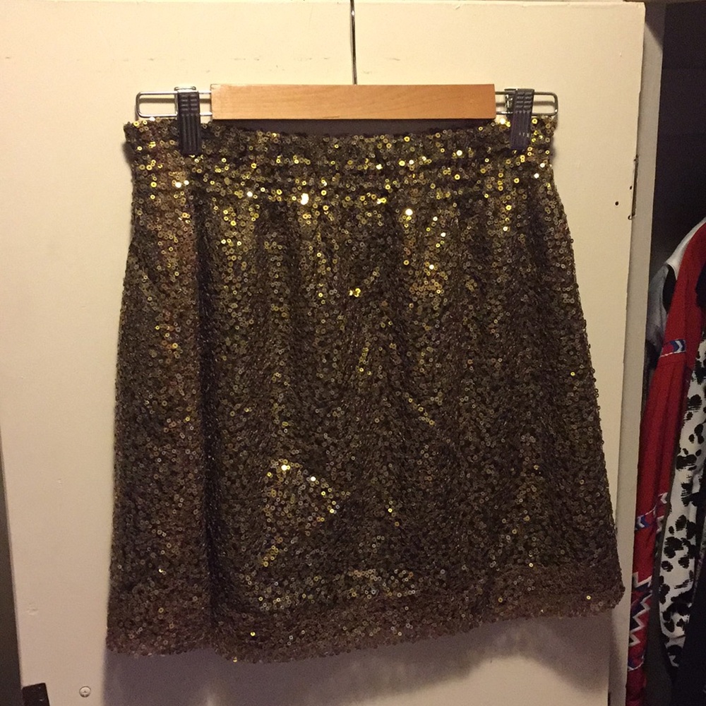 J. Crew Gold Sequin Skirt